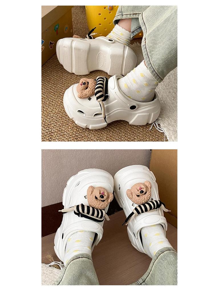 Adorable Kids' Non-Slip Puppy Clogs for Girls - 2025 Summer Beach Toe Slippers with Thick Soles