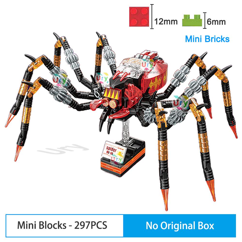 MOC Animales Luminosos Mariposa Escorpión Araña Ciempiés Modelo Noctilucente Set Bloques de Construcción Mini Juguete de Ensamblaje para Regalo