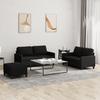 Vidaxl 3-Piece Lounge Set With Cushions, Black, Fabric