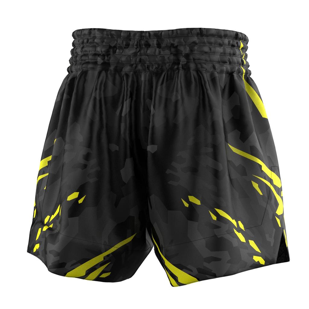 Extreme Hobby Black Panther Muay Thai Shorts Black and Yellow L
