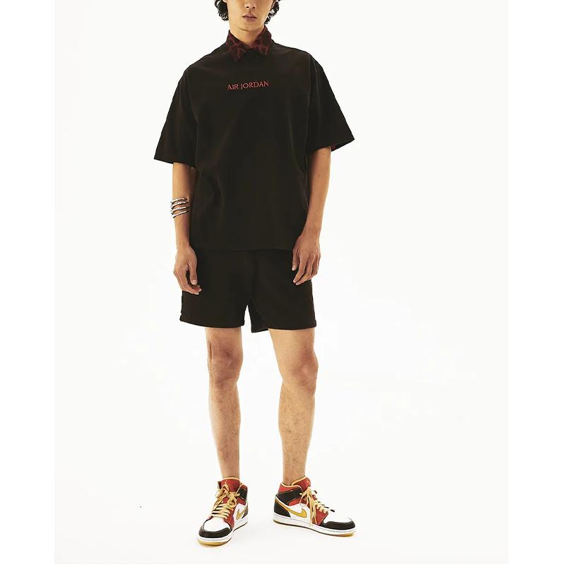 Jordan T Shirts Unisex Black Crew Neck Moderate Straight Fit DV6466-010