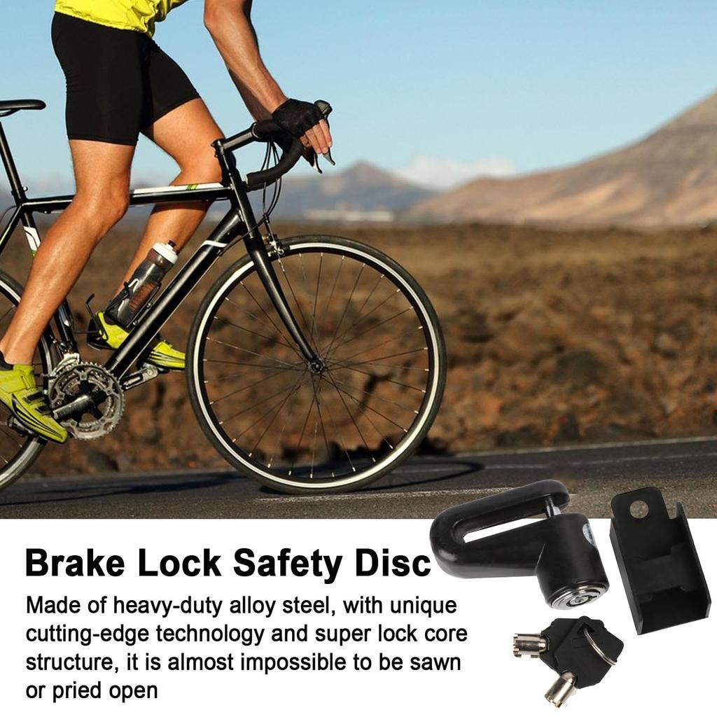Motorcycle Disc Lock, Motorcycle Disc Brake Lock - Alloy Steel Scooter Wheel Lock Electric