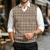 Men's V-Neck Sweater Vest Casual Wool Knit Sleeveless Top for Commute, Work and Everyday Wear