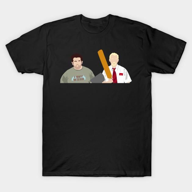 Men Black Print T-shirt Shaun Of The Dead No-Cut Transfer Paper Print Cotton Tshirt 4XL чёрный