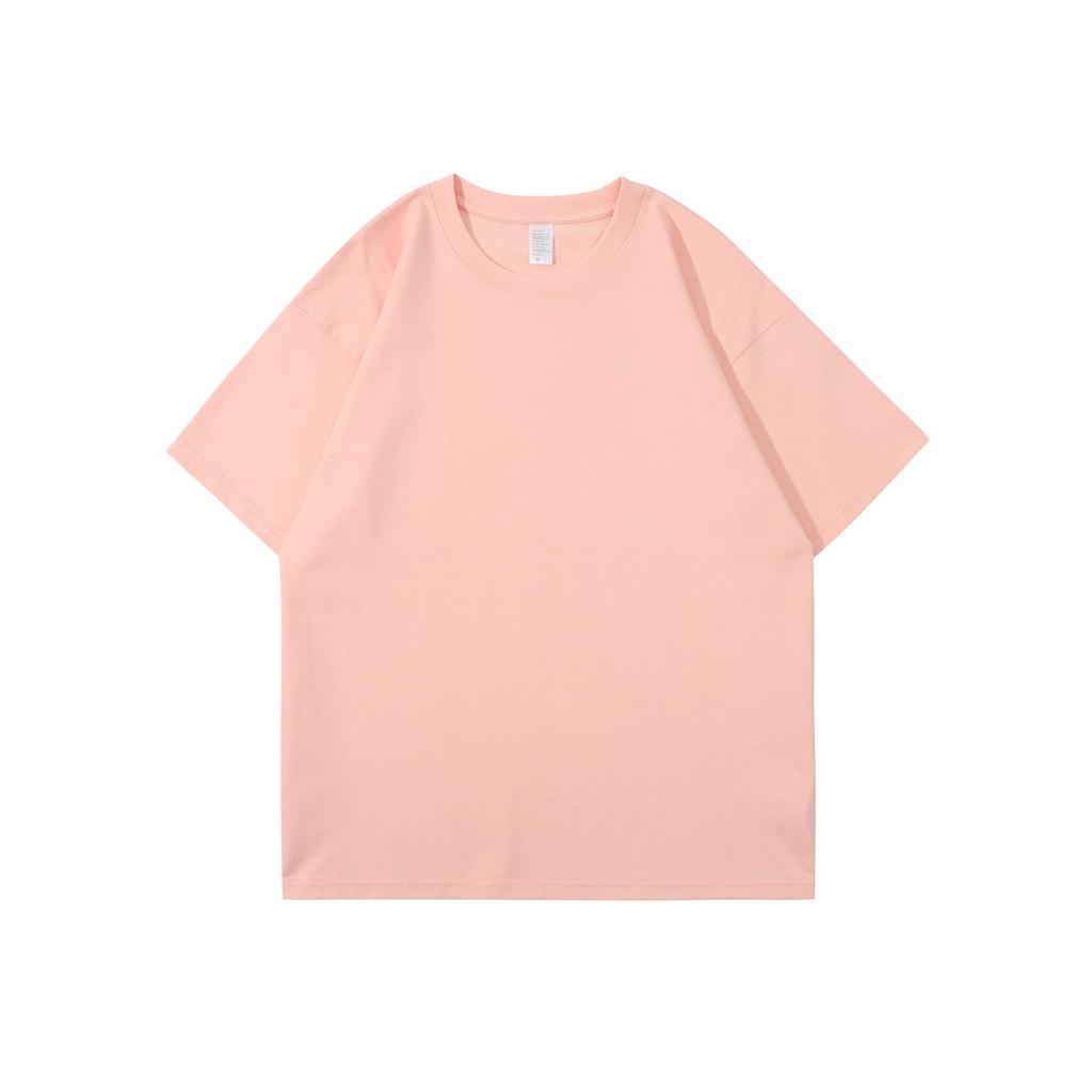 260g Heavy Combed Cotton Drop Shoulder Short-Sleeve T-Shirt for Men & Women - Summer Loose Fit Solid Color