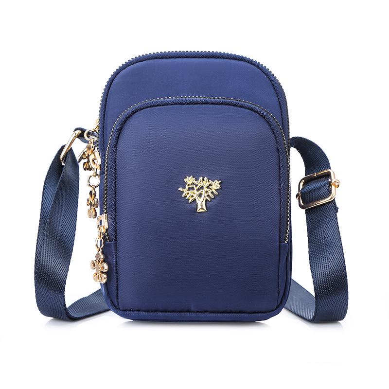 Trendige Nylon-Crossbody-Tasche für Handy & Münzen - Vertikale Umhängetasche
