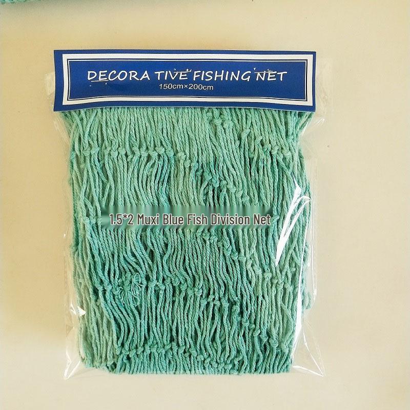 Handmade Cotton Fishing Net Wall Hanging with Shell and Float Decorations