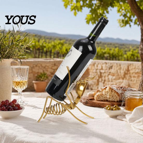 Ant Shaped Wine Holder Metal Rack, Freestanding Bottle Holder,Stable Retro Solid Stand Art Ornament Red Stand, for Home Kitchen Bar Decor Eye-catching
