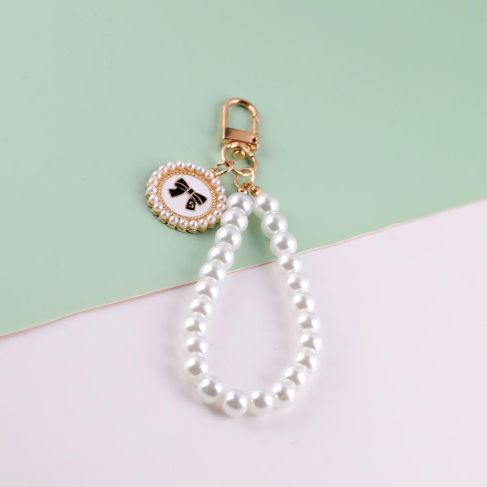 Korean Pearl Keychain & Glass Bead Phone Lanyard Set - Stylish Beaded Bracelet & Car Keychain DIY Kit