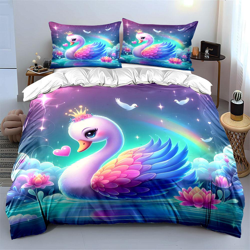 "Enchanted pastel swan dream" Bedding sets Duvet covers Pillowcases(1* Duvet Cover 2* Pillowcases without duvet insert)