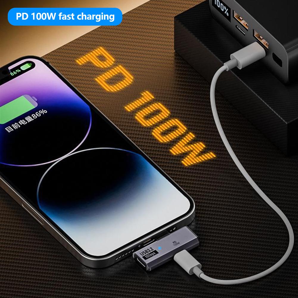 2in1 Type C USB 3.2 OTG Splitter PD 100W Fast Charging Adapter USB C Charger Adapter for Phone Tablet Macbook Hard Disk Earphone