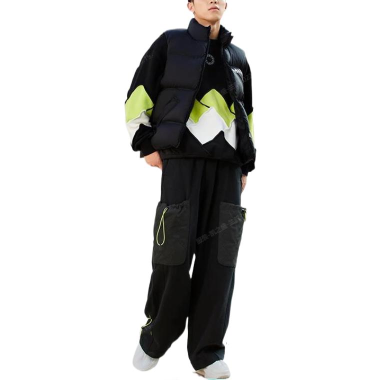 Li-Ning Chinese Character Print Zip-Up Stand Collar Sleeveless Vest Unisex Vest Black AMRS041-1