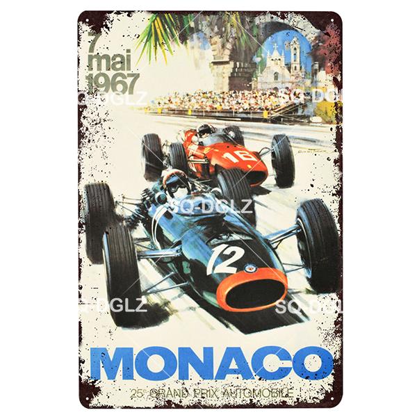Racing Car Vintage Metal Signs Tin Sign Retro Garage Decor Plaque Metal Plaque Repair shop Wall Decorative Iron Plate