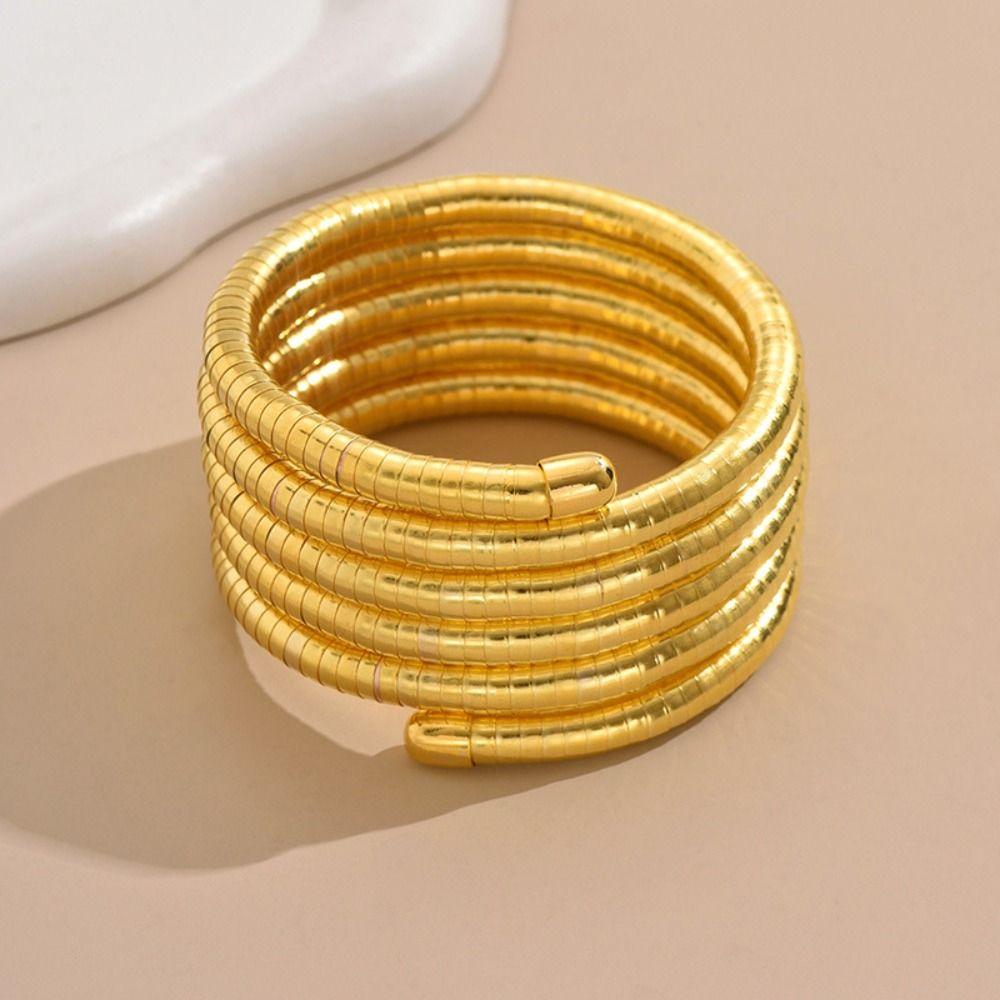 Alloy Multilayer Bracelet Gold Color Punk Charm Bangle Silver Color Layered Stackable Wrist Bracelet Jewelry Accessories