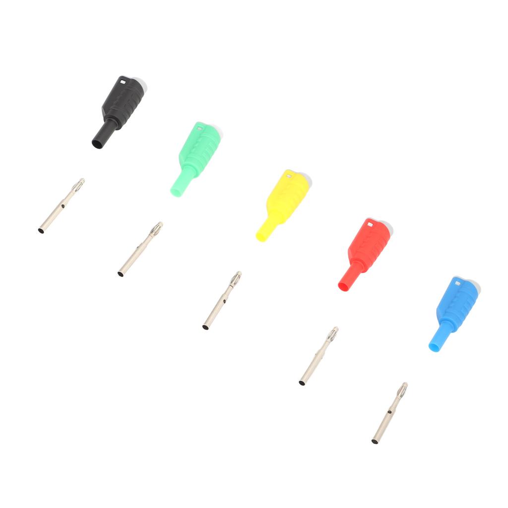 5 Stück 4mm Stapelbarer Bananenstecker 5 Farben Sicherheitsisoliert Bananenstecker Verbinder 1000V Maximum 25A