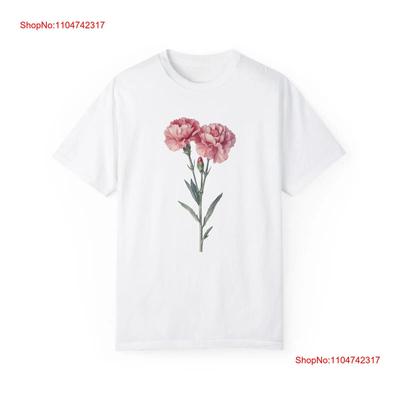 Carnation Flower T Shirt Vintage Botanical Floral Aesthetic Vintage Washed Designer Clothes Stretched Slightly Homme Graphic