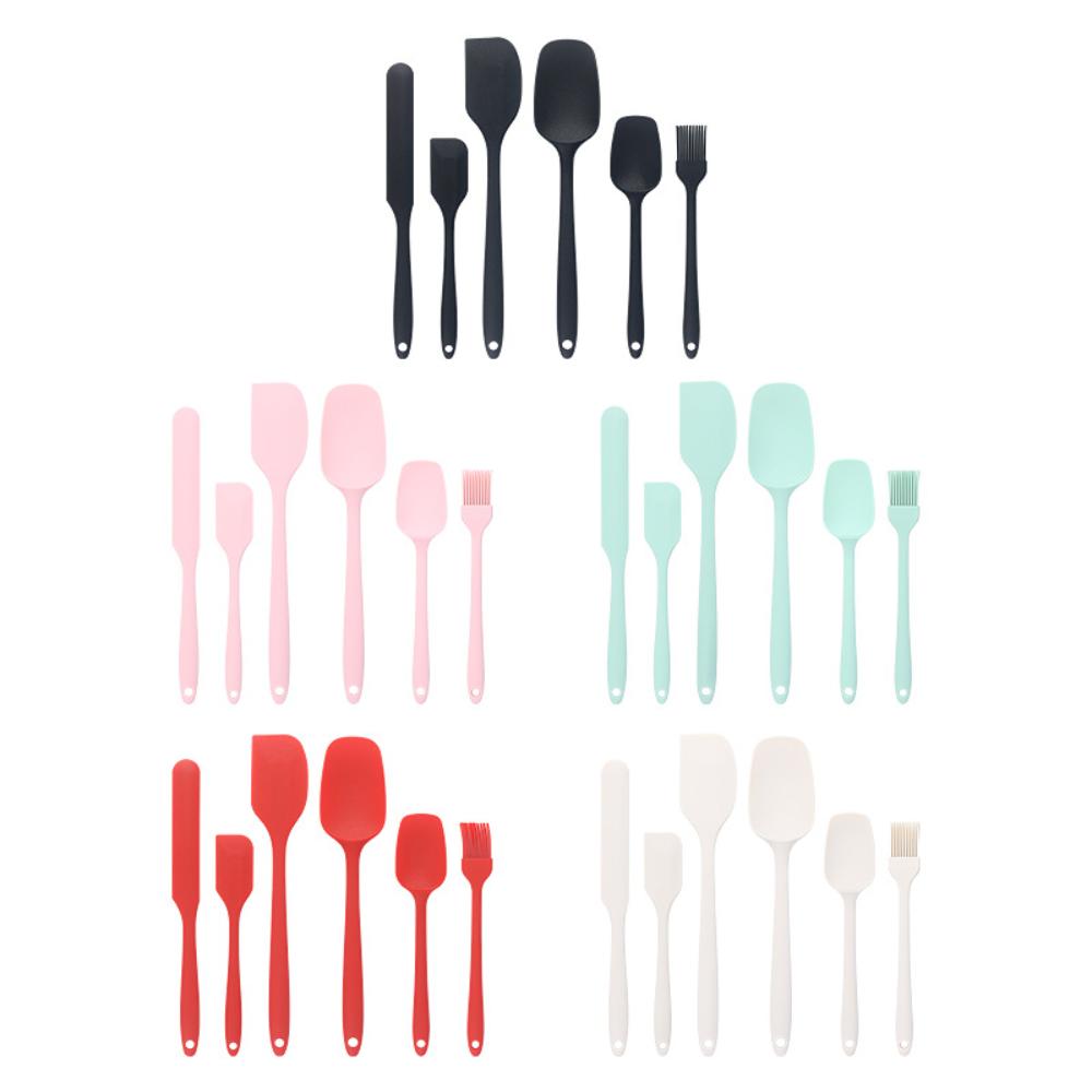 6dílná silikonová sada špachtlí, žáruvzdorné pekařské škrabky s olejovým štětcem, sada kuchyňského náčiní na pečení, míchání, vaření