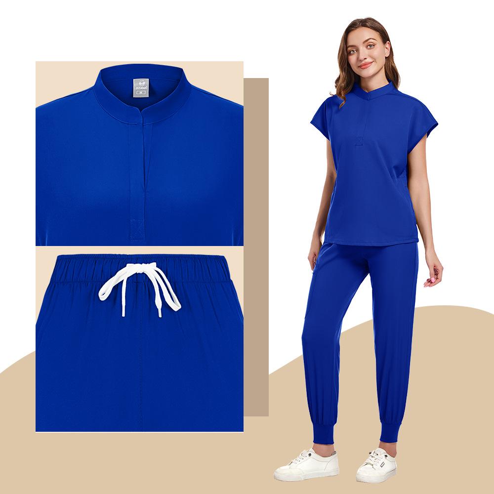 Women's V-Neck Scrub Suit - Cross-Border Nurse & Doctor Workwear Fashion