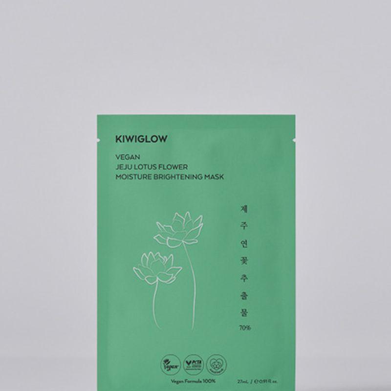 KIWIGLOW [10 Sheets] Vegan Jeju Lotus Hydrating Whitening Mask Pack 27mL