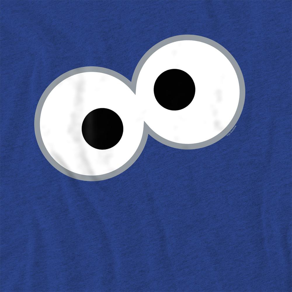 Sesame Street Unisex Adult Cookie Monster Eyes Heather T-Shirt