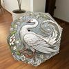 1PC Swan Art NouveauAutomatic Open/Close Umbrella with Windproof, 8-Rib Sturdy Canopy, Durable Ribs, Fashionable Design, Outdoor Accessory, Fun Prin,