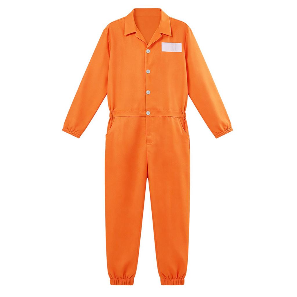 Erwachsenen Gefängniswärter Kostüm für Herren - Gestreifter Gefängnisoverall Rollenspiel Outfit für Halloween und Kostümpartys