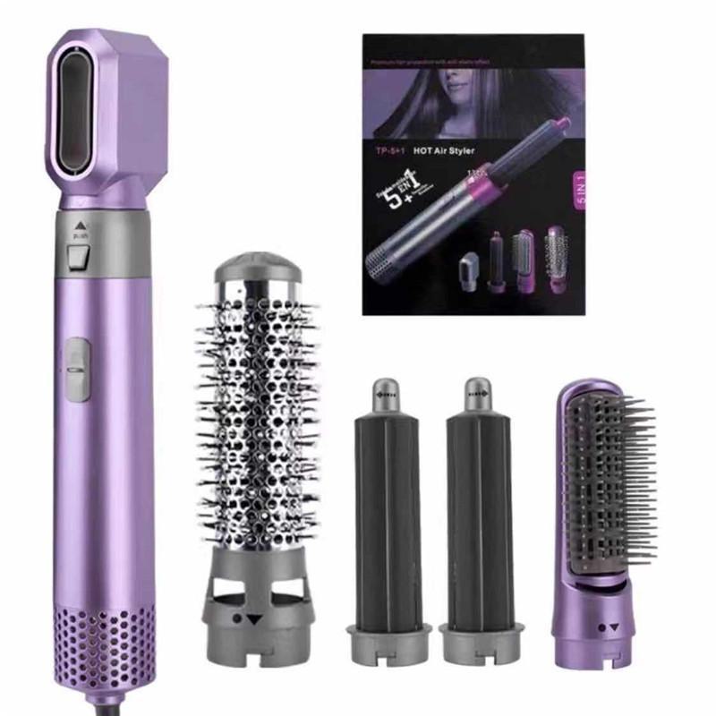 Multi-Function Hair Styling Tool: 5-in-1 Dryer, Curling Iron, Ionic Hot Air Brush, and Straightener