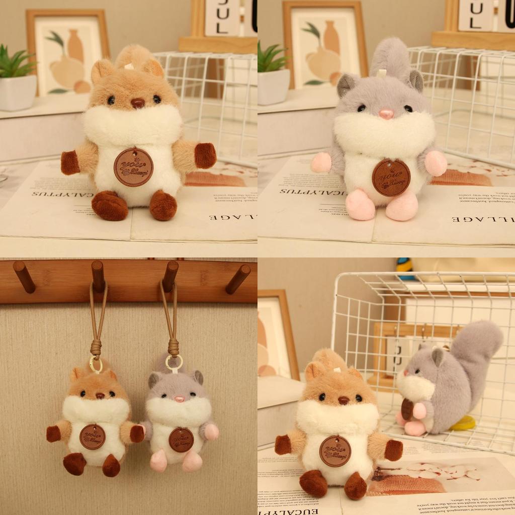 Eichhörnchen Plüsch Schlüsselanhänger Für Mädchen Jungen Niedliches Tier Cartoon Zubehör Für Schultaschen