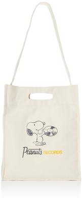 Sac cabas carré Snoopy Disk PEANUTS RECORDS