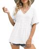 2023 Summer V-Neck White Blouse Elegant Clothes Casual Loose Flare Half Sleeve Chiffon Shirt Fashion Tops Blusas De Mujer 26480