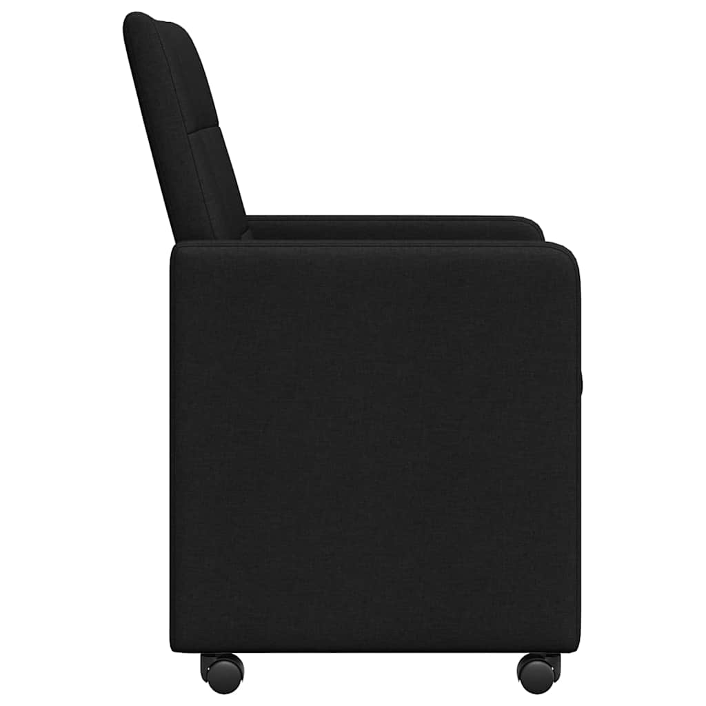 Dining Chairs with Casters 2 pcs Black 58 x 65 x 94 cm Fabric