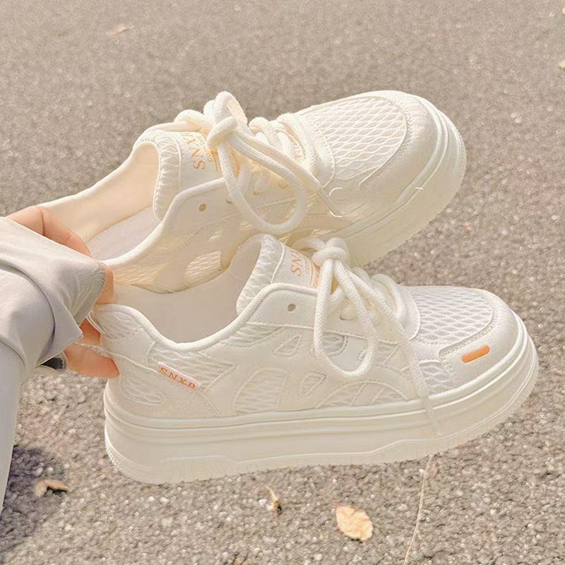 Summer Versatile Breathable Mesh White Shoes Children's New Shoes Thin Soles Inner Height Increase Casual Board Shoes