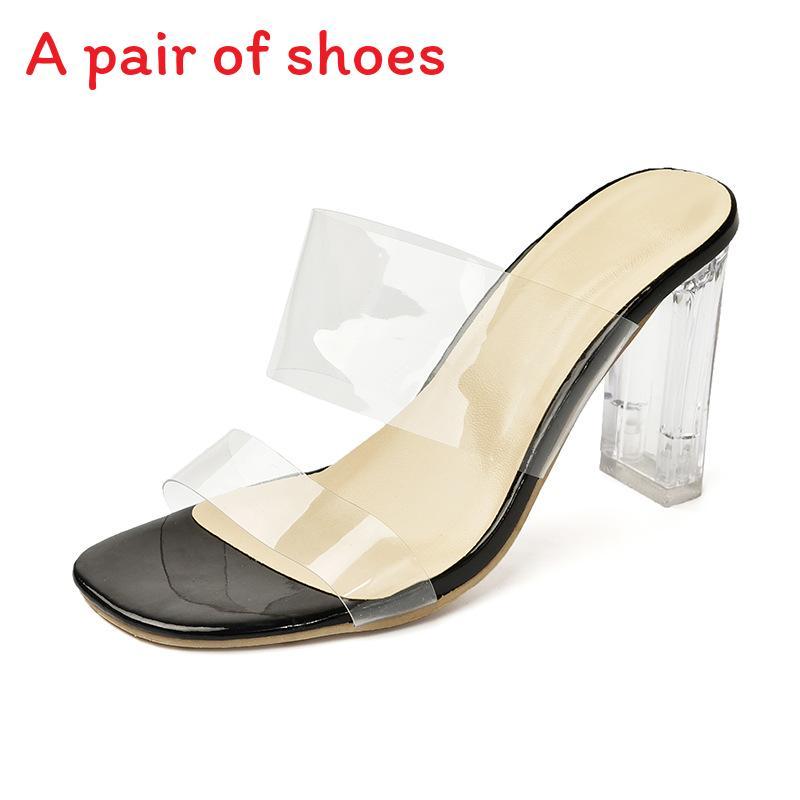 Summer Transparent High Heel Sandals With Pvc Sole For Adult Women
