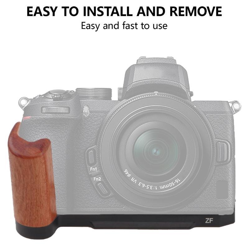 L Shaped Camera Bracket Hand Grip for Mirrorless Camera Photography Cage Wood And Aluminum Camera Holder