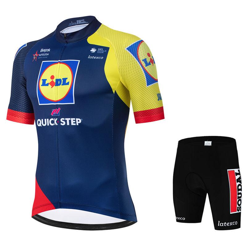 2026 Lidl Soudal Quick Step Letní cyklistický dres MTB s krátkým rukávem Cyklistická sada Sada cyklistických kraťasů MTB Ropa Ciclismo Cyklistická trička Maillot
