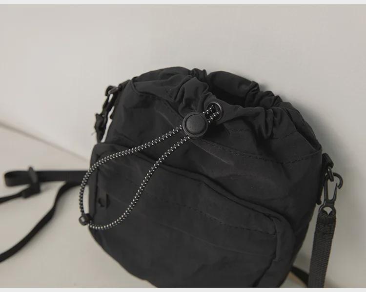 Bolsa Mensageiro de Nylon com Cordão Estilo Coreano 2023 - Bolsa de Ombro de Verão Leve e Versátil para Mulheres