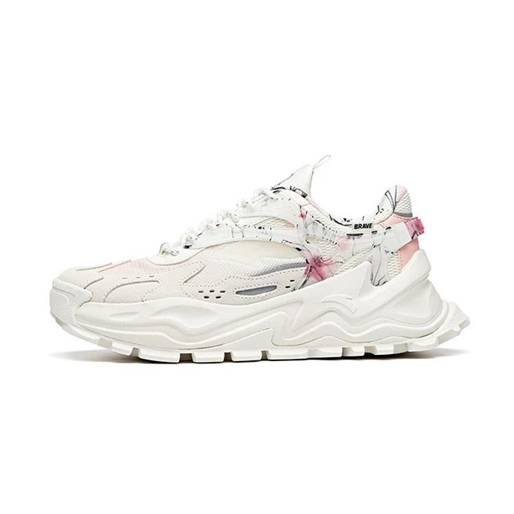 New HUAMULAN x Anta Hot Cushioning Anti Slip And Wear Resistant Chunky Sneakers Women's White Pink 922018842-9