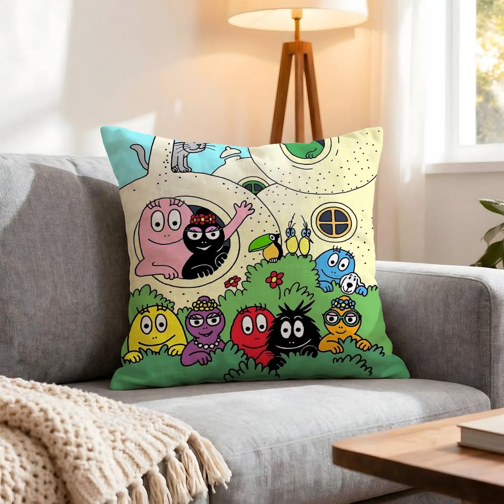 Cartoon Barbapapa Cushion Cover 1Pcs Decorative Covers Soft Cushion Case For Sofa Couch Decor 40X40 45X45 Pillowcases