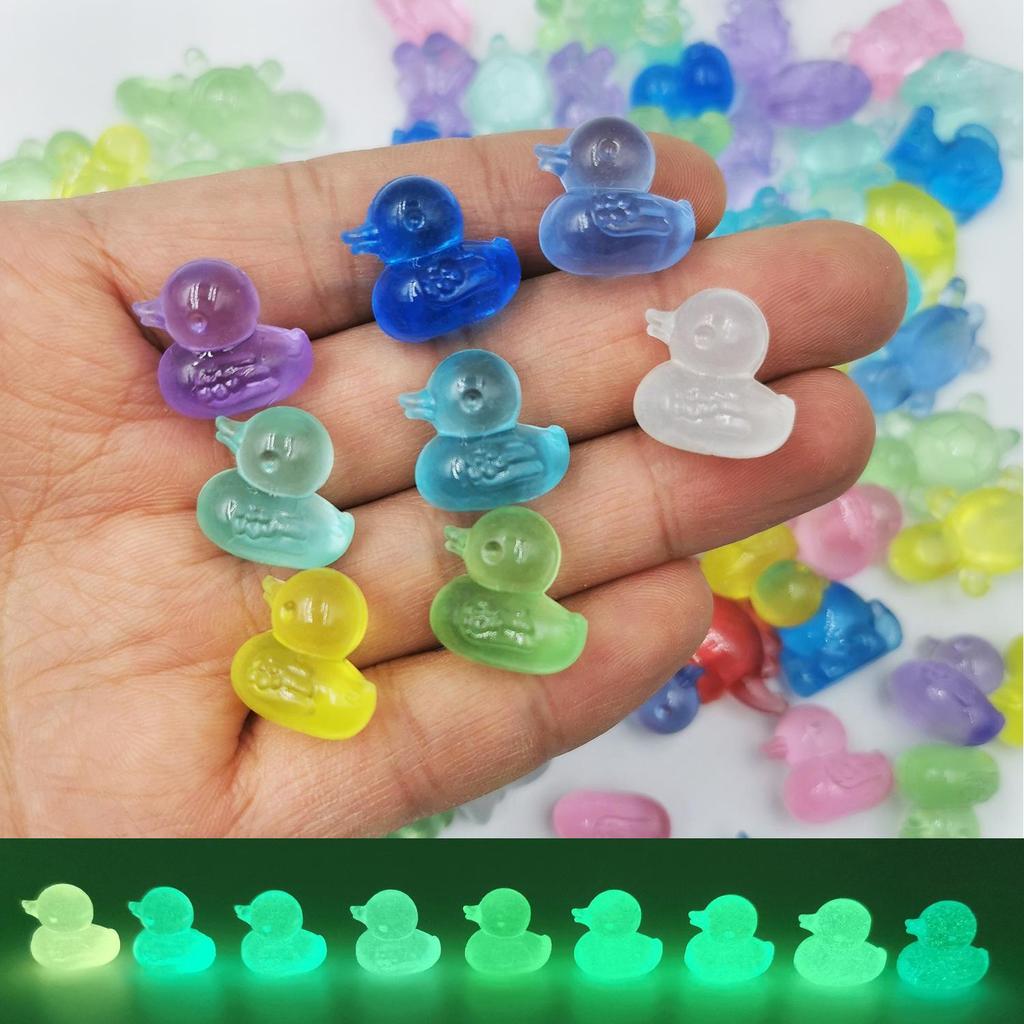 Luminous Cute Animal Mini Ornaments: Turtle, Bear, Rabbit - Handmade Glowing Accessories