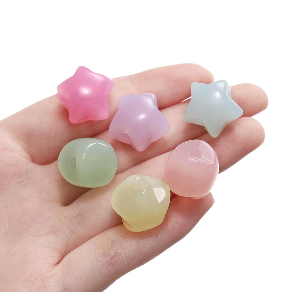 10pcs/lot Acrylic Jelly Colored Stars Shape Beads Bracelet Loose Beads For DIY Jewelry Making Necklace Craft Accessories