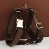 Autum Velevt Dark Brown Dog Harness Collar And Leash Set Pet Leads Personalized Pet Name Full Set Gift For Dog