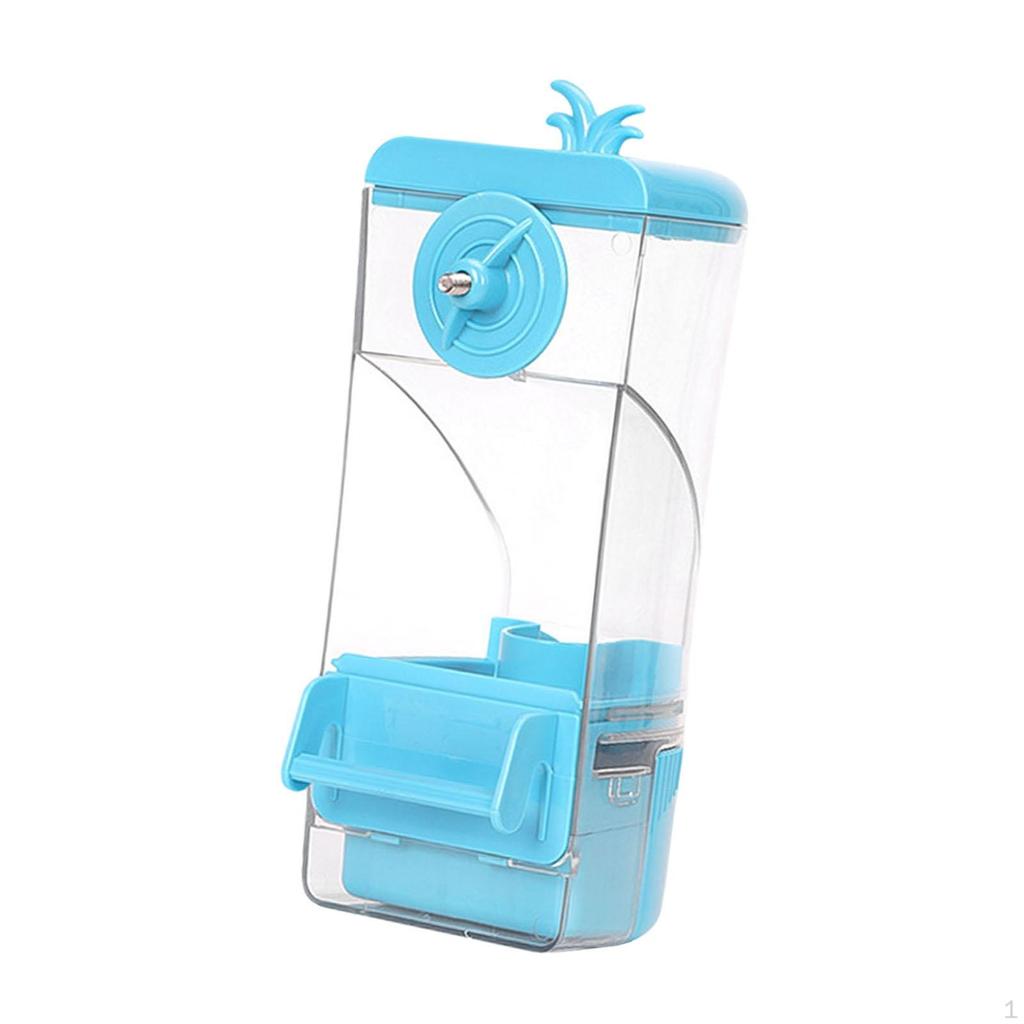 Bird Cage Feeder ,Automatic ,Clear Leakproof Parrot Food Container for Finch Canary Budgies