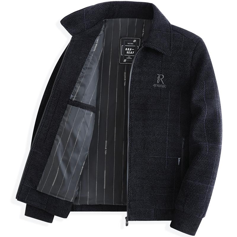 Dad’s Chenille Cotton Jacket - Middle-aged Men's Winter Coat with Velvet Lining