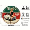 Retro Texaco Oil Metal Tin Sign Wall Decor Aluminum Round Wall Art Vintage 8 Inch