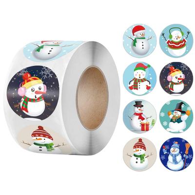 50-500pcs Round Merry Christmas Thank You Stickers 8 Designs Seal Labels for Envelope Cards Gift Package Scrapbooking Decor