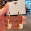 Luxury fashion Gold Color Unique Earrings Shell Pearl Hollow Drop Earrings Women Party Engagement Vintage Fashion Jewelry