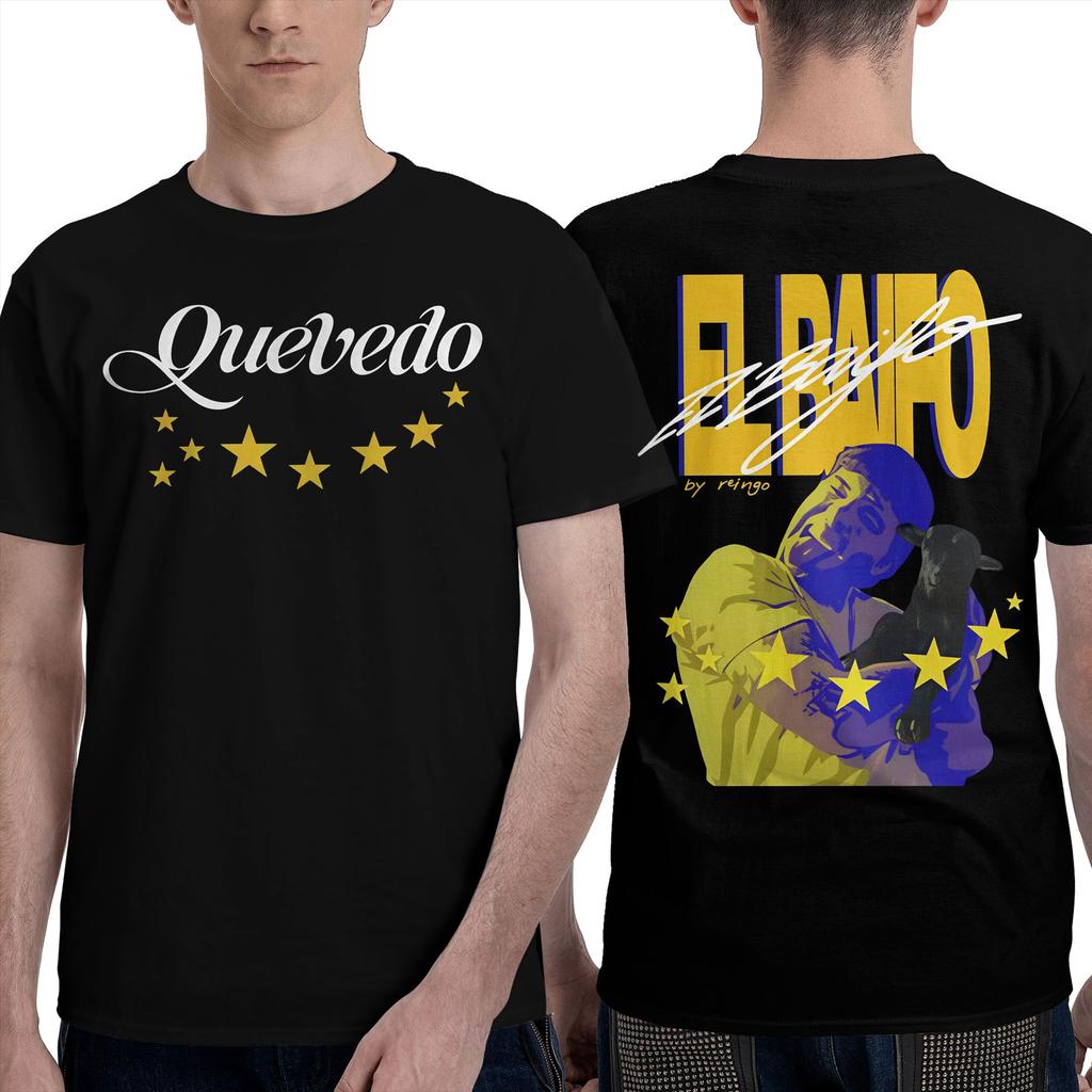 QUEVEDO EL BAIFO 2026 T Shirt Hip Hop TShirts Short Sleeve Y2K Retro Tops Summer 100 Cotton Comfortable Plus Size Clothing