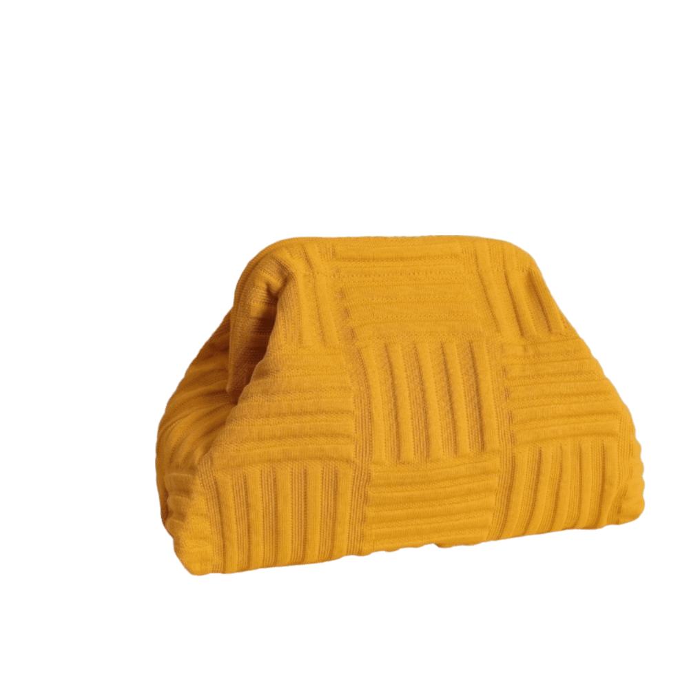 

Knitted Striped Fabric Portable Toiletry Bag Luxury Seashell Bag Fashionable Items жёлтый