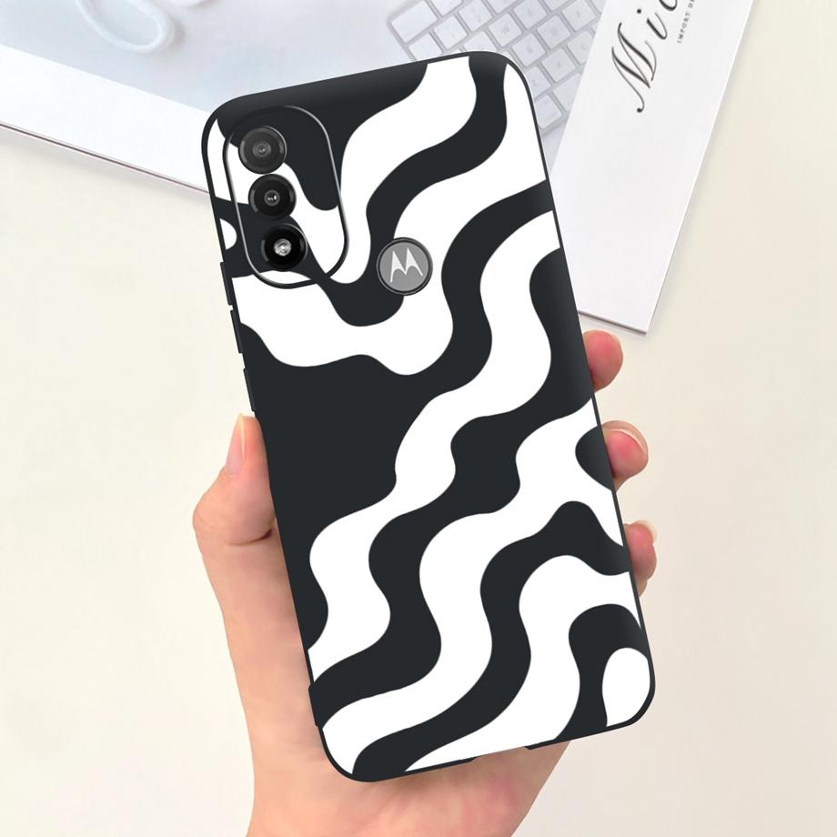 For Moto E20 Case 6.5" Soft Silicone Black Cat Moon Night Back Cases for Motorola Moto E20 Case TPU Capa Motorola E20 Bumper