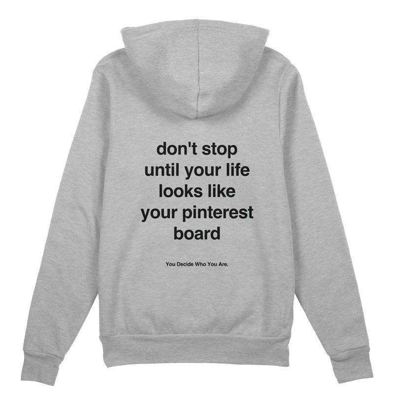 Don't stop Hoodie Loose Plus Hoodie, Kangaroo Pocket Letter Hoodie